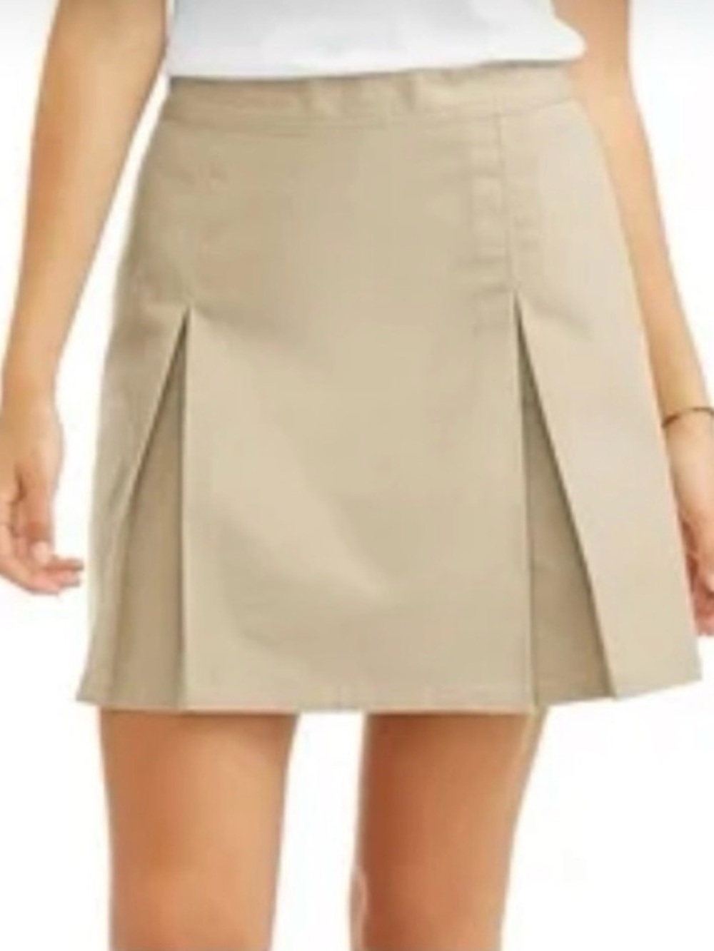 50%offw❤️Top shop school Light beige mini skirt raw hem NWT 6